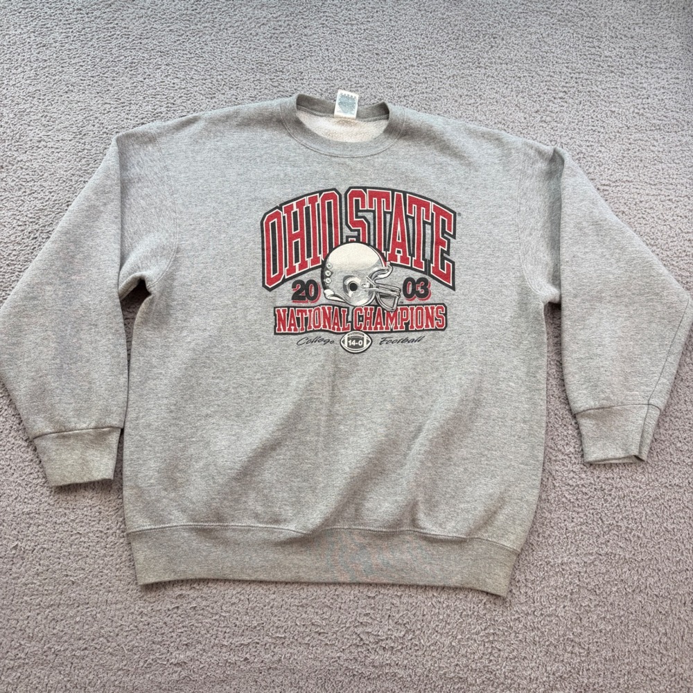 Vintage Ohio State Buckeyes 2003 National Champions Sweatshirt Grey XL